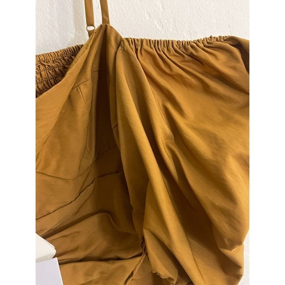 Wayf M Shirt Convertible Neck Bustier Top Gold Multi Wear Emma Rose Blouse NEW - Picture 6 of 7